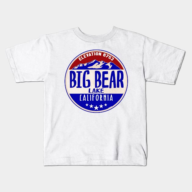 BIG BEAR LAKE CALIFORNIA MOUNTAINS BOATING SKIING HIKING Kids T-Shirt by TravelTime